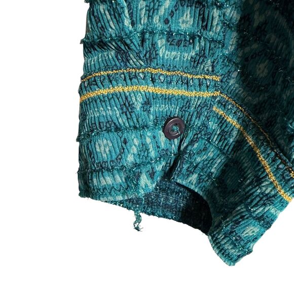 Coldwater Creek Blouse Women's 1X Button Up Metallic Textured Top Shirt NWT - Picture 7 of 11